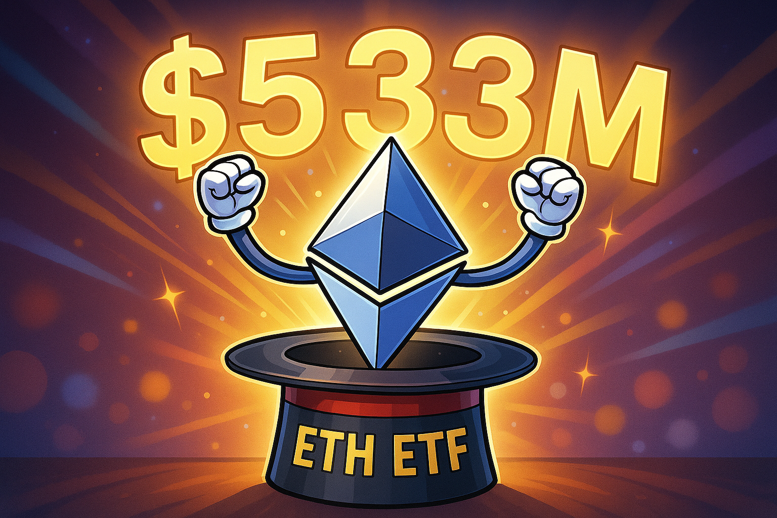 Spot Ether ETFs Surge: $533M Daily Inflows Extend 13-Day